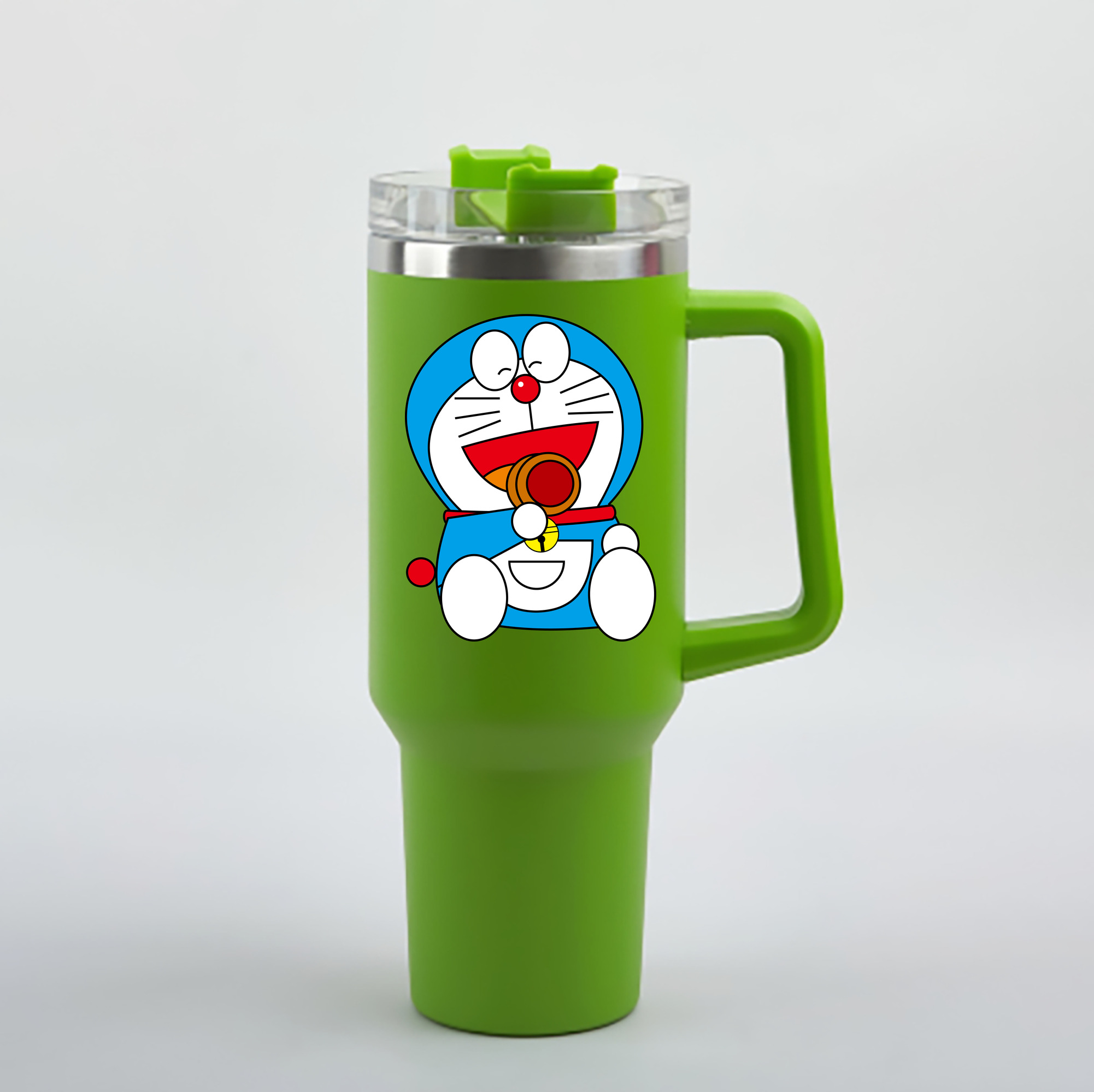 （画像用） ドラえもん Doraemon 1200mL車用タンブラー - クリスタルステッカー（プラスチックストロー付き）